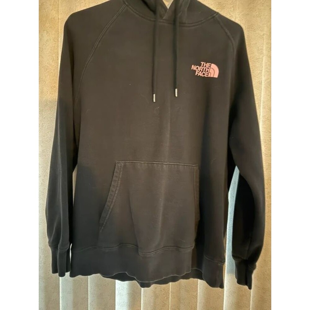 The North Face Black Pull-Over Hoodie with Pink sz Med